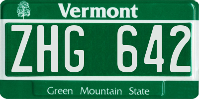 VT license plate ZHG642