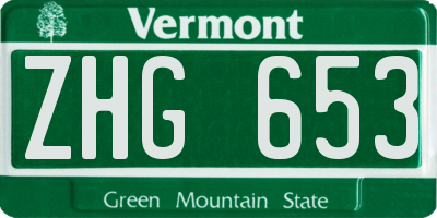 VT license plate ZHG653