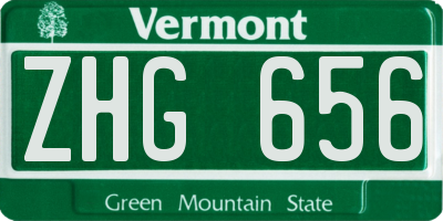VT license plate ZHG656