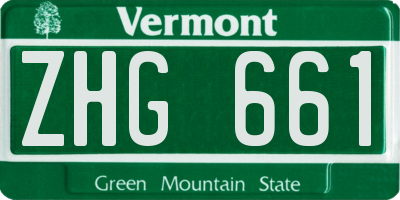 VT license plate ZHG661
