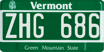 VT license plate ZHG686