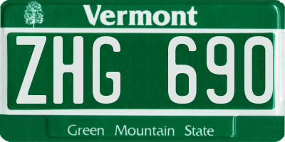 VT license plate ZHG690