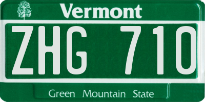 VT license plate ZHG710
