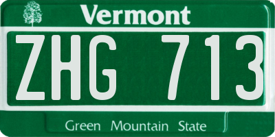 VT license plate ZHG713