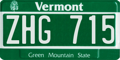 VT license plate ZHG715