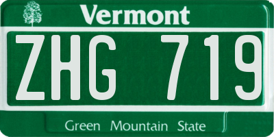 VT license plate ZHG719