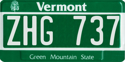 VT license plate ZHG737