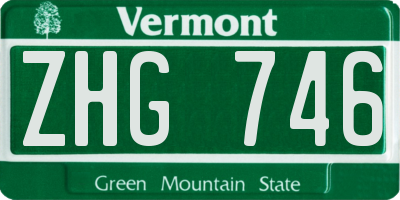 VT license plate ZHG746