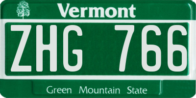 VT license plate ZHG766