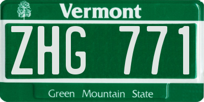 VT license plate ZHG771