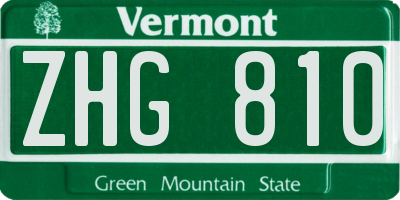 VT license plate ZHG810