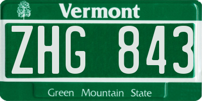 VT license plate ZHG843