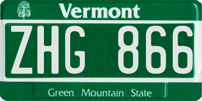 VT license plate ZHG866