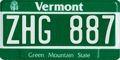 VT license plate ZHG887