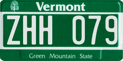 VT license plate ZHH079