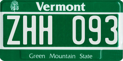 VT license plate ZHH093