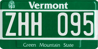 VT license plate ZHH095