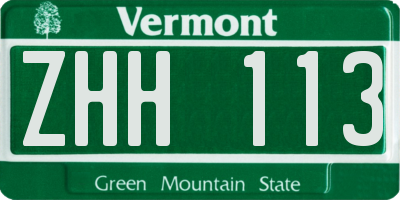 VT license plate ZHH113