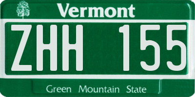VT license plate ZHH155