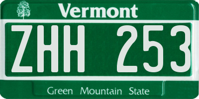 VT license plate ZHH253