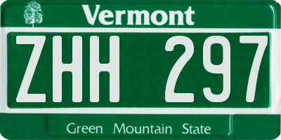 VT license plate ZHH297