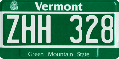 VT license plate ZHH328