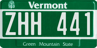 VT license plate ZHH441
