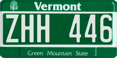 VT license plate ZHH446