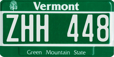 VT license plate ZHH448