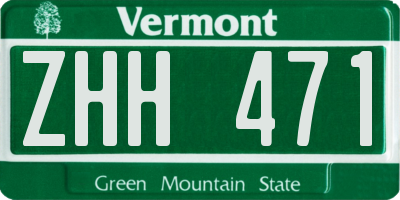 VT license plate ZHH471