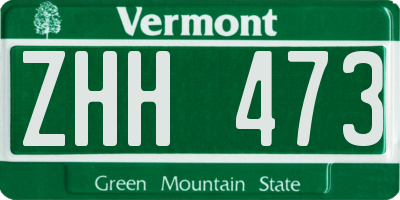 VT license plate ZHH473