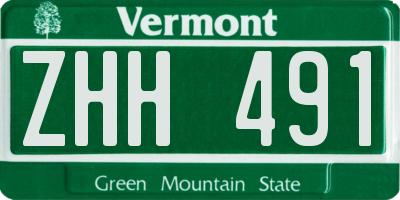 VT license plate ZHH491