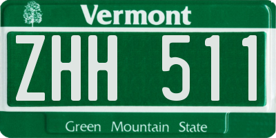 VT license plate ZHH511