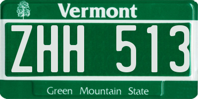 VT license plate ZHH513