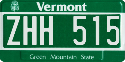 VT license plate ZHH515