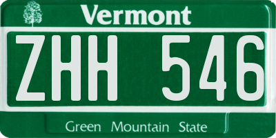 VT license plate ZHH546