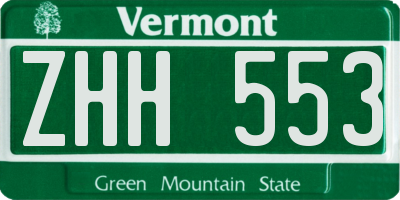 VT license plate ZHH553