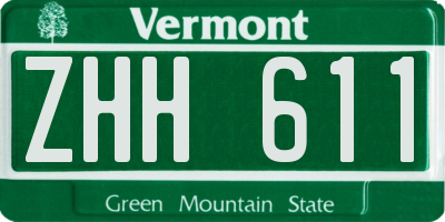 VT license plate ZHH611