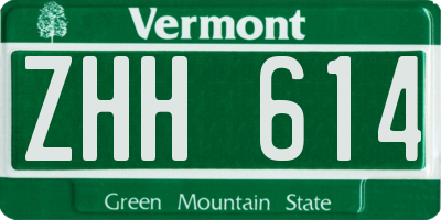 VT license plate ZHH614