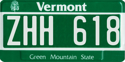 VT license plate ZHH618