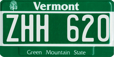 VT license plate ZHH620