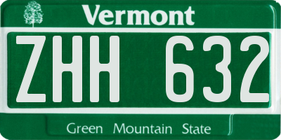 VT license plate ZHH632