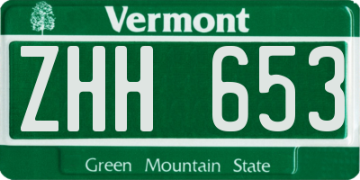 VT license plate ZHH653