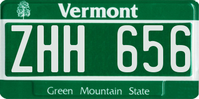 VT license plate ZHH656