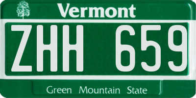 VT license plate ZHH659