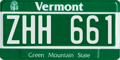 VT license plate ZHH661