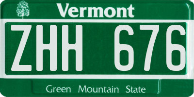 VT license plate ZHH676