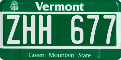 VT license plate ZHH677