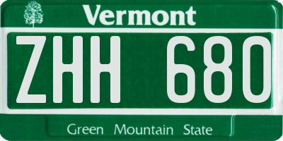 VT license plate ZHH680