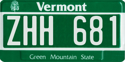 VT license plate ZHH681